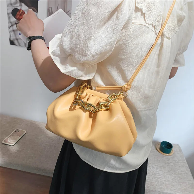 Hobos Crossbody Bag PU Leather Women's Handbag Shoulder Cloudy Bag