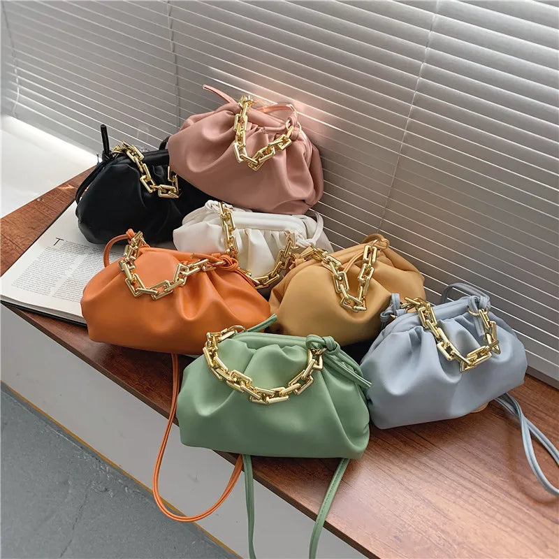 Hobos Crossbody Bag PU Leather Women's Handbag Shoulder Cloudy Bag