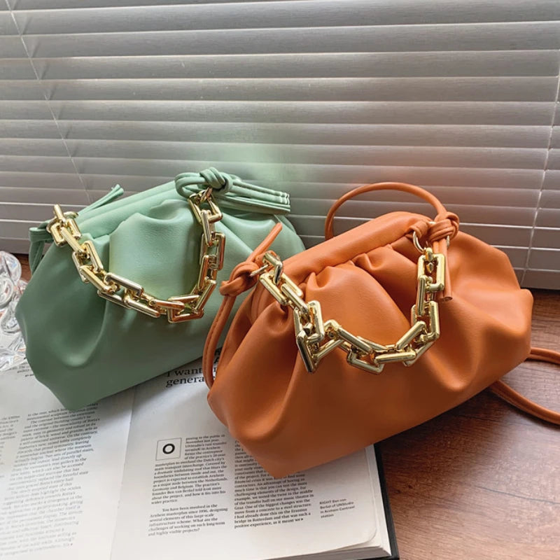 Hobos Crossbody Bag PU Leather Women's Handbag Shoulder Cloudy Bag