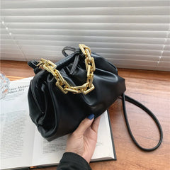 Hobos Crossbody Bag PU Leather Women's Handbag Shoulder Cloudy Bag