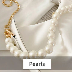 Hobos Shoulder Bags Women Sweet Underarm Pearls All-match Zipper Soft