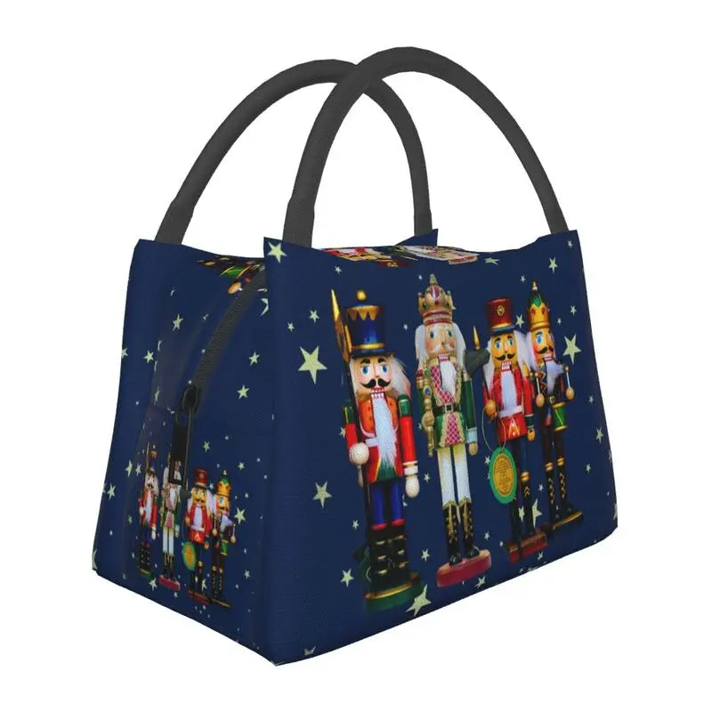 Christmas Nutcracker Insulated Lunch Bag Toy Soldier Thermal Cooler
