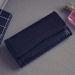 Hollow Out Pattern Retro Wallet Female Purse PU Leather Bag Women wallets