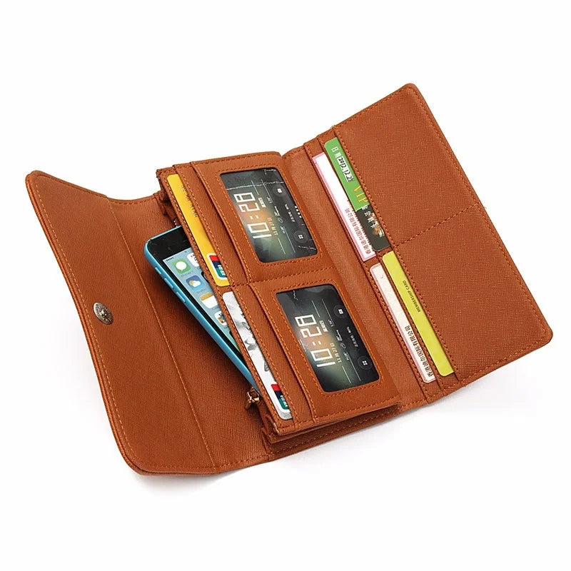 Hollow Out Pattern Retro Wallet Female Purse PU Leather handbag Vintage Long Wal