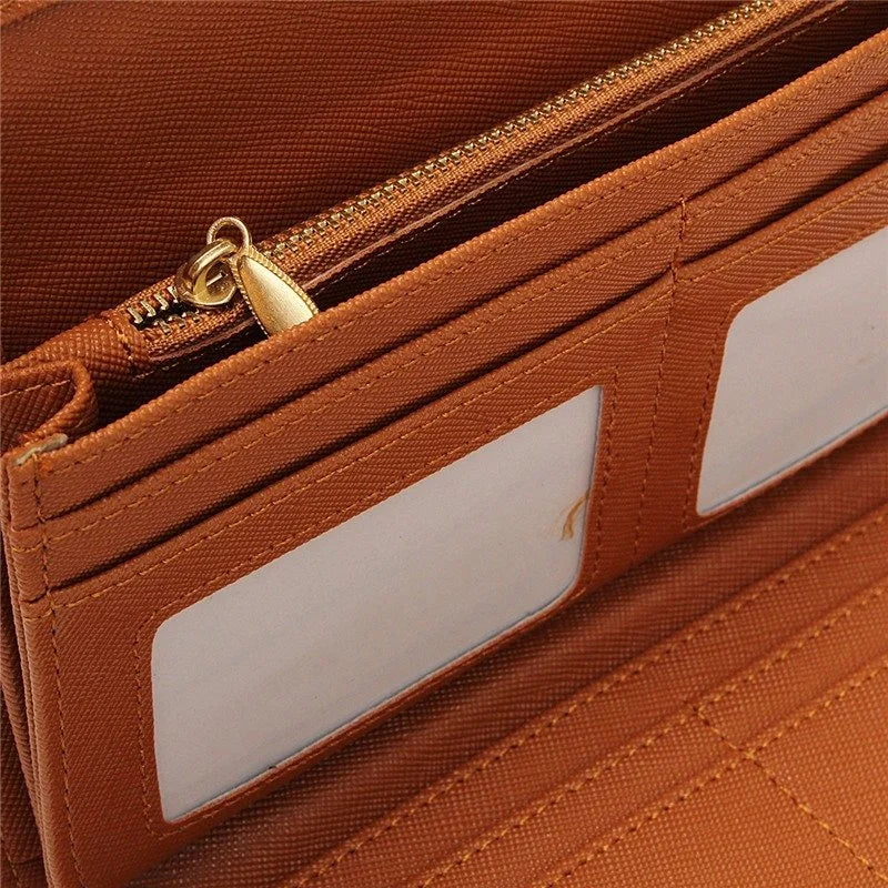 Hollow Out Pattern Retro Wallet Female Purse PU Leather handbag Vintage Long Wal