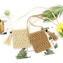 Hollow Out Woven Bag Women Single Shoulder Crossbody Bags