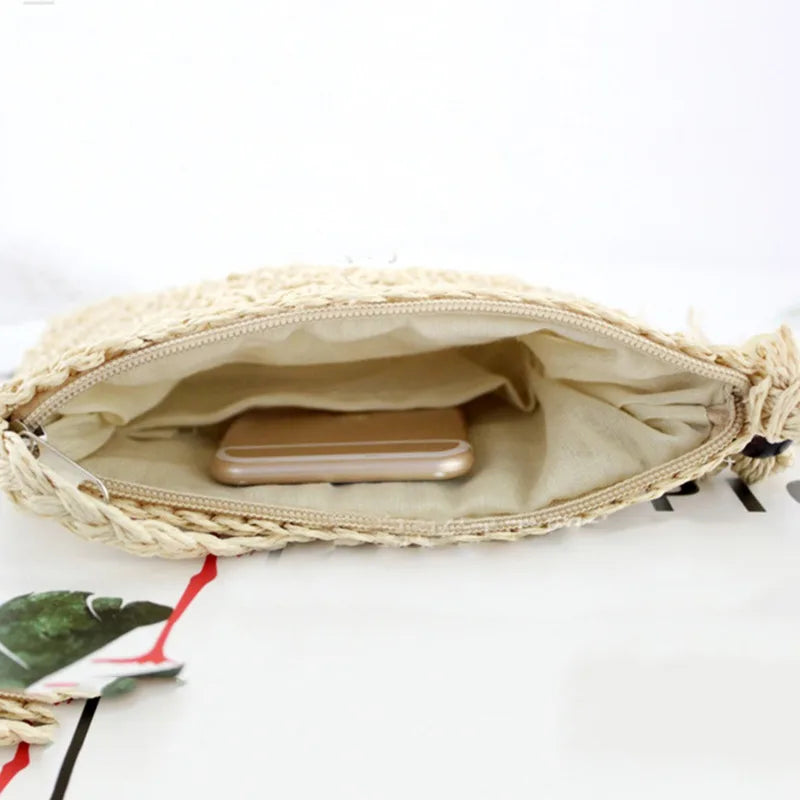 Hollow Out Woven Bag Women Single Shoulder Crossbody Bags