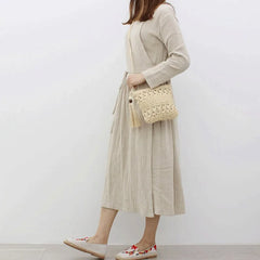 Hollow Out Woven Bag Women Single Shoulder Crossbody Bags
