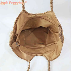 Hollow Summer Hand-Woven Tote Bag for Seaside Holiday