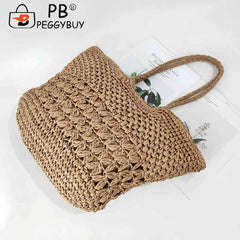 Hollow Summer Woven Tote for Seaside Getaway