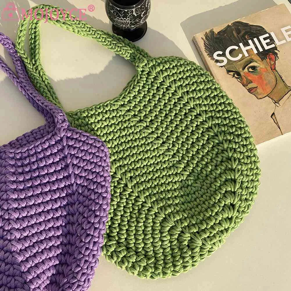 Hollow Weaving Hand Bag Female Storage Bag Soft Casual Style