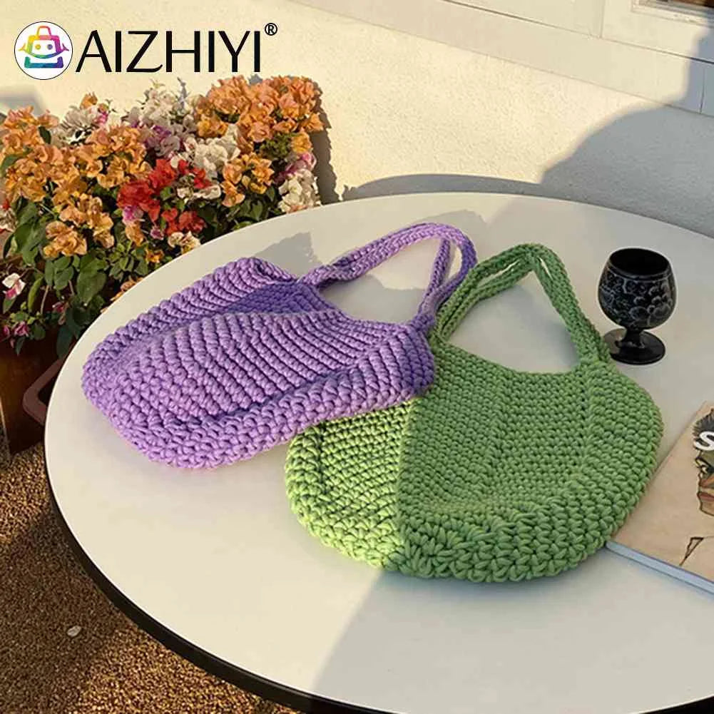 Soft Hollow Weaving Handbag for Women Casual Storage Bag