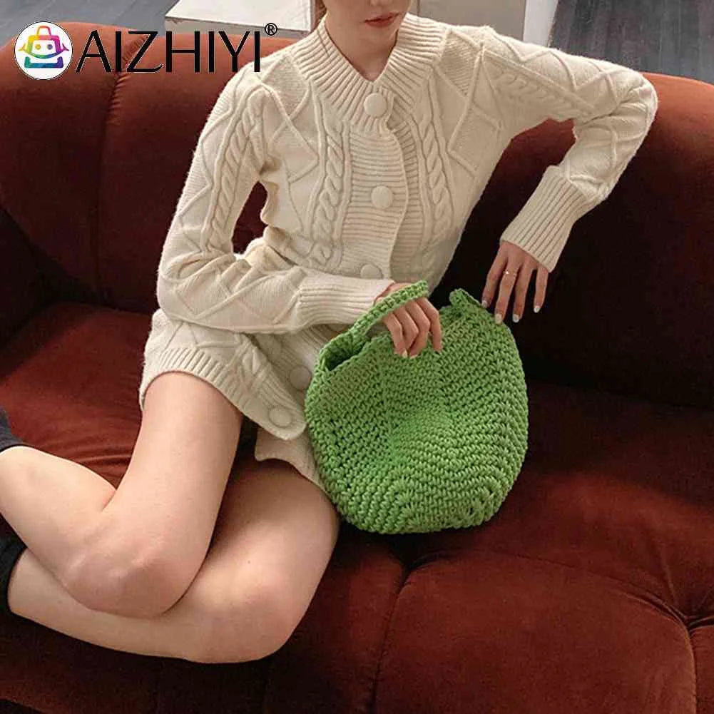 Soft Hollow Weaving Handbag for Women Casual Storage Bag