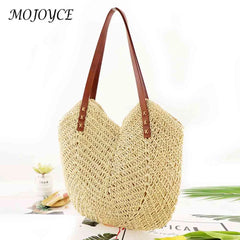 Hollow Women Tote Bags Paper Rope Commute Bag Summer Casual Portable
