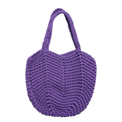 Hollow Woven Handbags Beach Casual Soft Shoulder Bag Solid Style Travel Purse