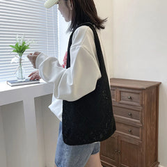 Large Capacity Woven Shoulder Bag for Women