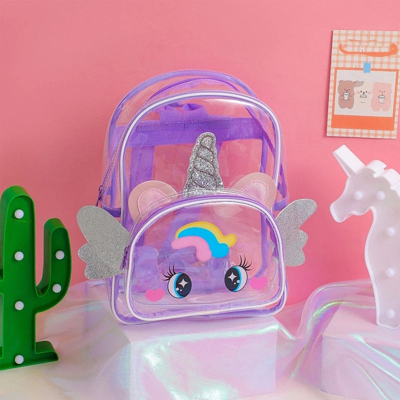 Clear Holographic Backpack Purse Travel Shoulder Bag