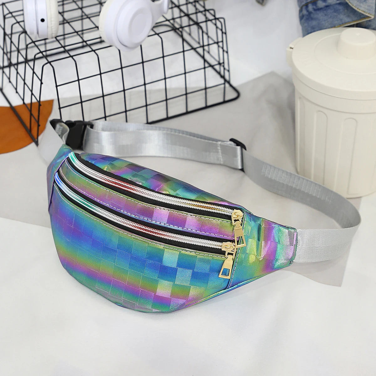 Holographic Fanny Pack Waist Bag Travel Beach Laser Hip Bum Women Purse