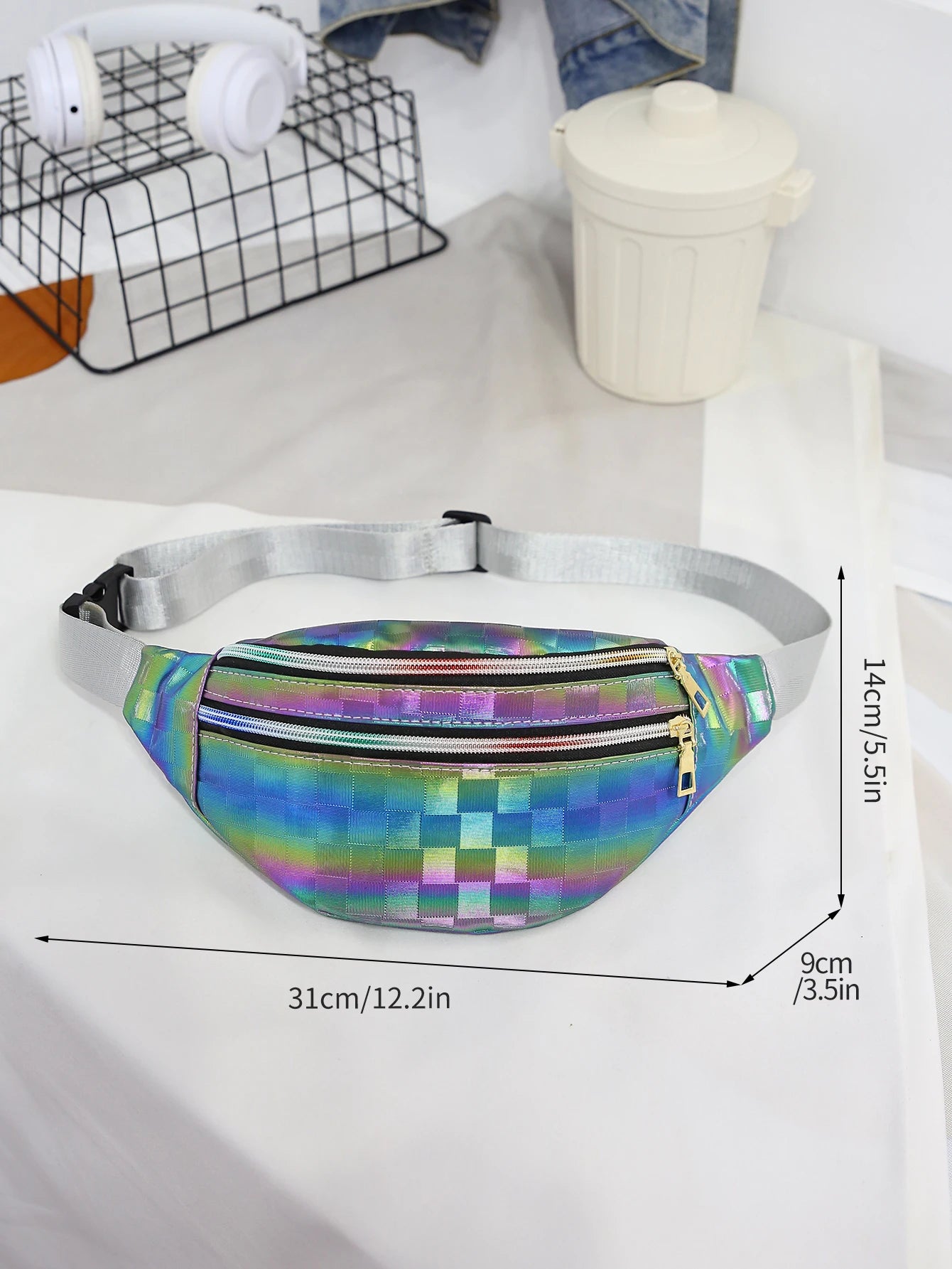 Holographic Fanny Pack Waist Bag Travel Beach Laser Hip Bum Women Purse