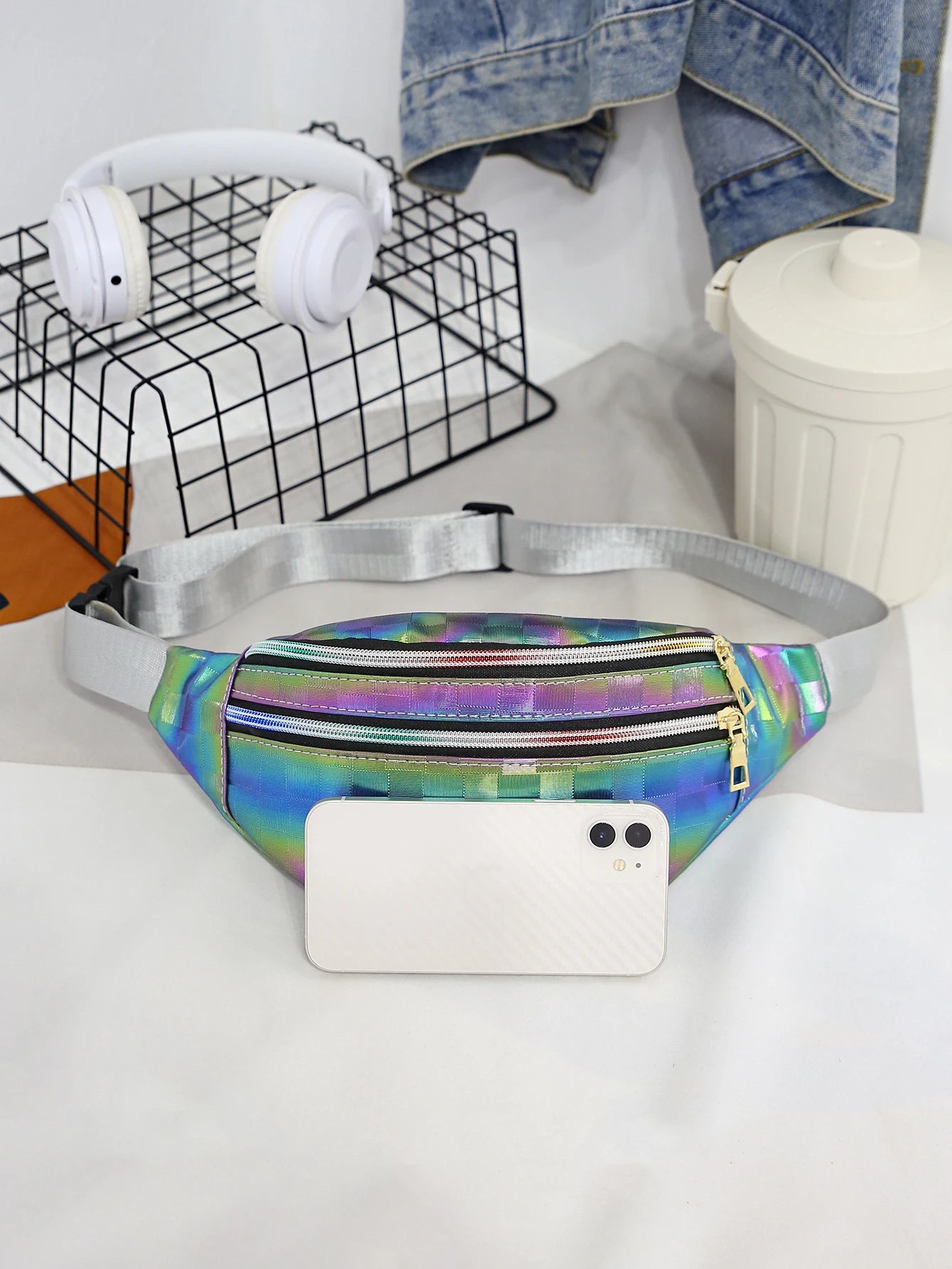 Holographic Fanny Pack Waist Bag Travel Beach Laser Hip Bum Women Purse