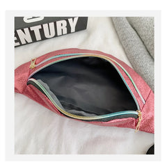 Sequins Bum Bag Travel Waist Bags Girls Lady's Zipper PU Hologram Hip Bags