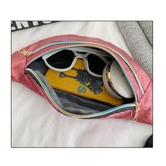 Sequins Bum Bag Travel Waist Bags Girls Lady's Zipper PU Hologram Hip Bags