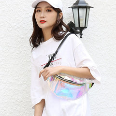 Holographic PVC Waist Pack Fanny Belt Bag Crossbody Travel Chest