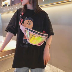 Holographic Waist Bag Zipper Chest Bag for Women