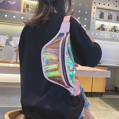 Holographic Waist Bag Zipper Chest Bag for Women