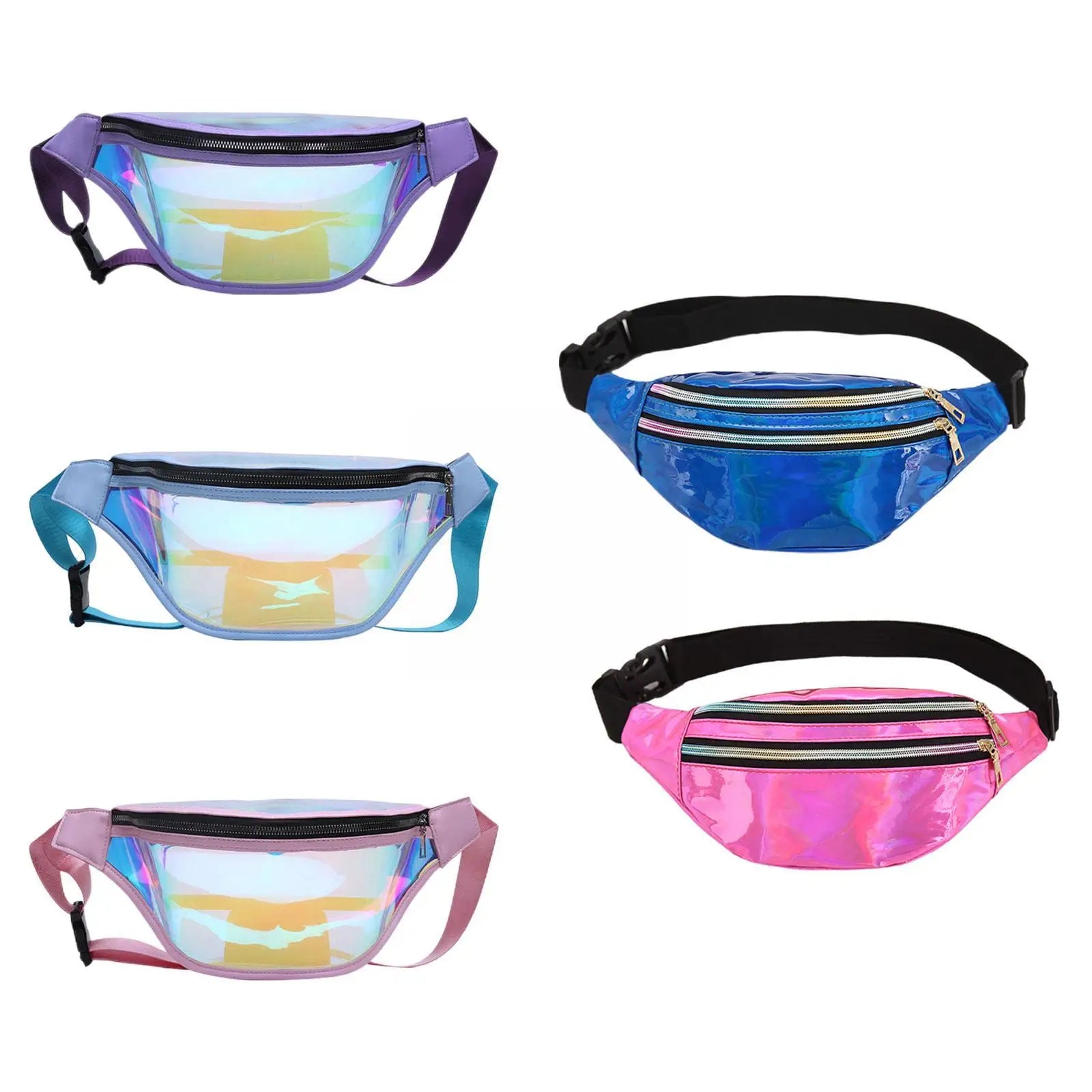 Holographic Waist Bag Zipper Chest Bag for Women