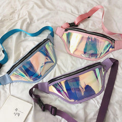Holographic Waist Bag Zipper Chest Bag for Women