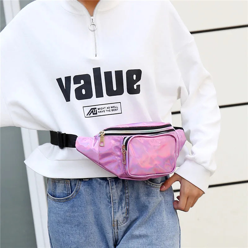 Women's Holographic Laser Waist Bag Fanny Pack