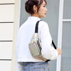 Holographic Waist Bag For Women Laser Fanny Pack Female Belt Hip Bag