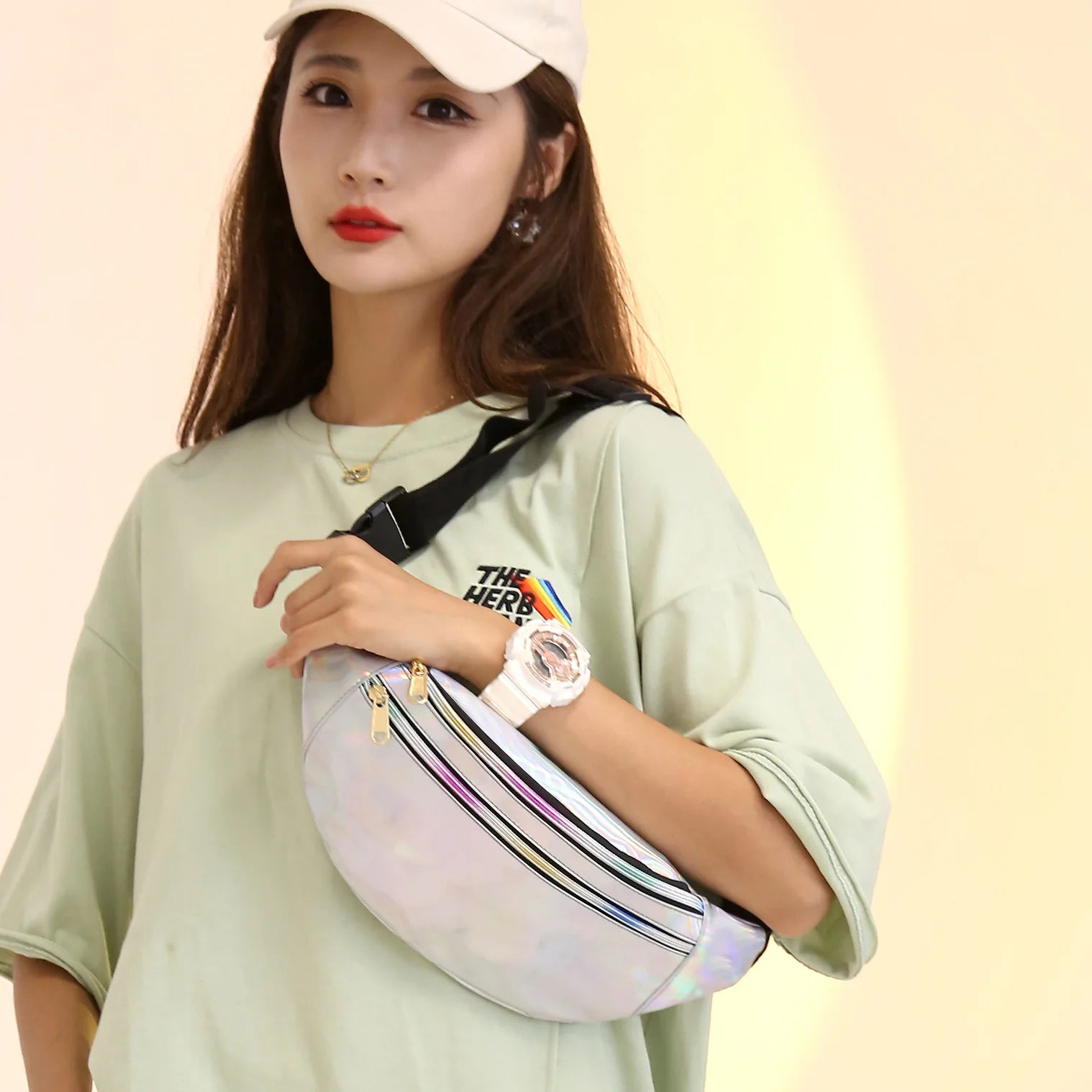 Holographic Glitter Waist Bag Unisex Phone Pouch