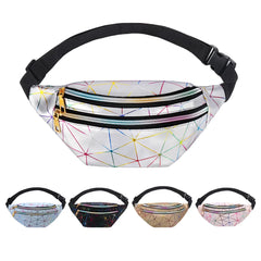 Holographic Glitter Waist Bag Women Fanny Pack Waterproof Belt Bag
