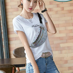 Holographic Glitter Waist Bag Women Fanny Pack Waterproof Belt Bag