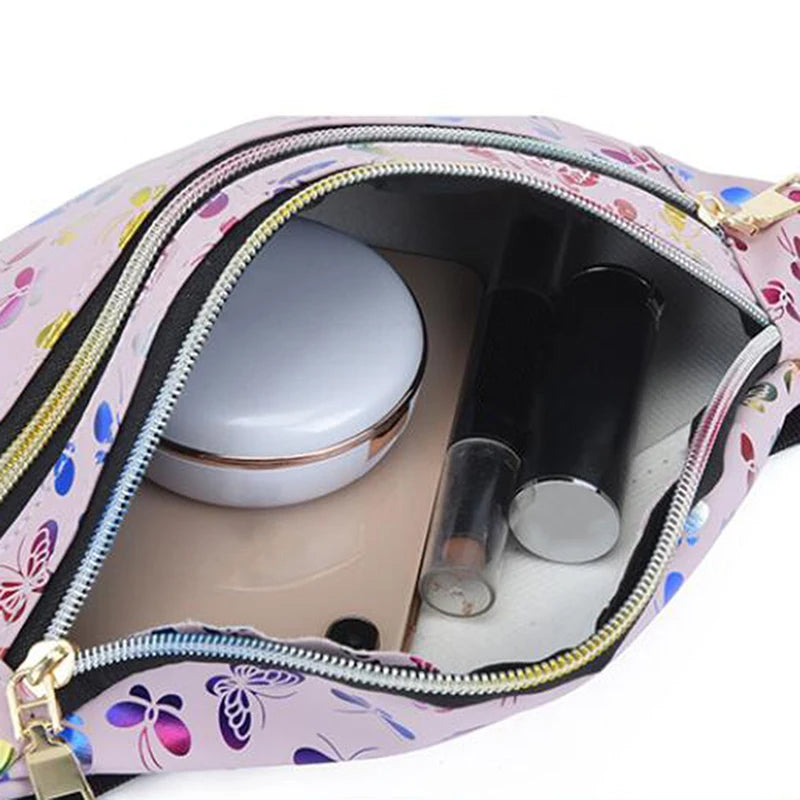 Holographic Waist Bag Silver Fanny Pack Geometric Chest Phone Pouch