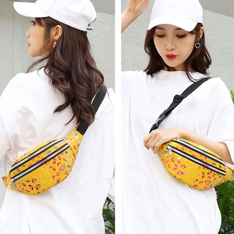 Holographic Waist Bag Silver Fanny Pack Geometric Chest Phone Pouch