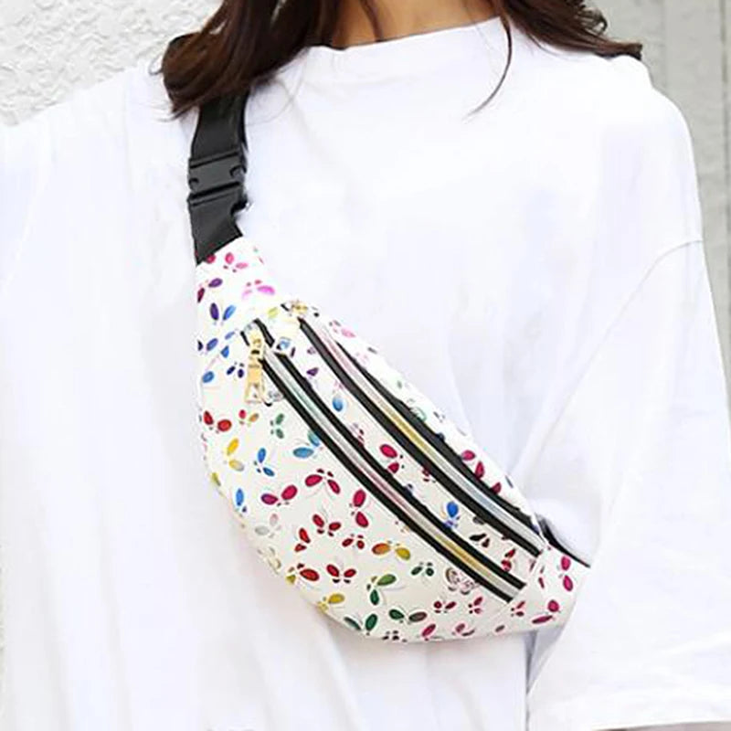 Holographic Waist Bag Silver Fanny Pack Geometric Chest Phone Pouch