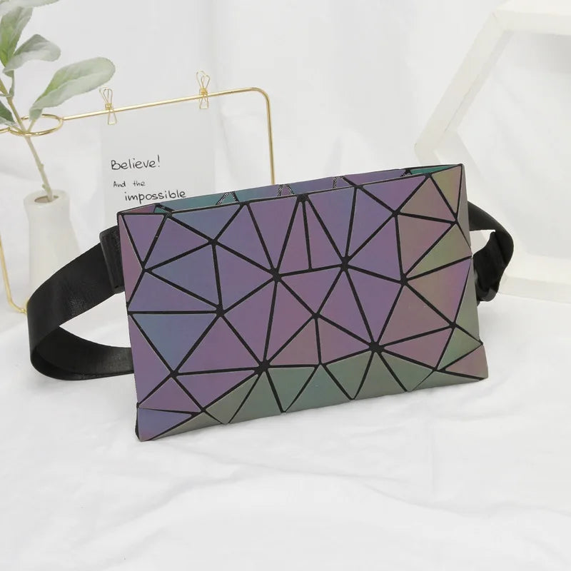 Geometric Waist Pack Holographic Fanny Pack