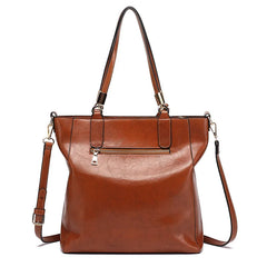 Hollow Out Leather Shoulder Bag Tassel Tote Crossbody Handbag
