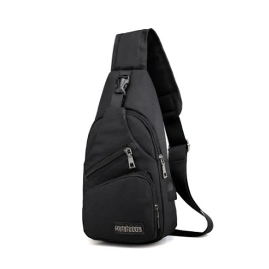 Male Shoulder Bags USB Charging Crossbody Anti Theft
