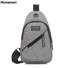 Male Shoulder Bags USB Charging Crossbody Anti Theft