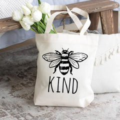 Honeybee Women Let It Bee Graphic Print Female Mujer Reusable Canvas Shopping Ba