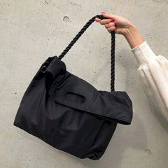 HK Style Casual Shoulder Bag Retro Travel Dark Messenger Bag
