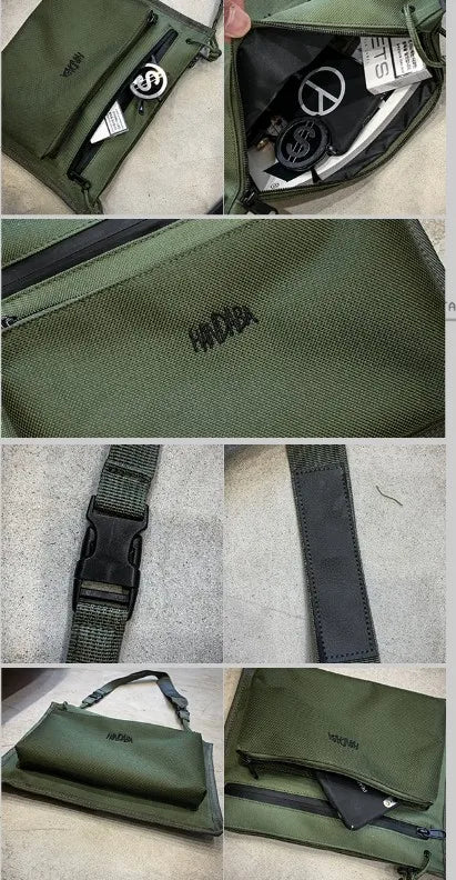 Hongkong Hip-Hop Zipper Messenger Bag in Camouflage