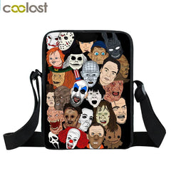 Nightmare Messenger Bag Clown Pattern Book Bag Shoulder Bags for Women