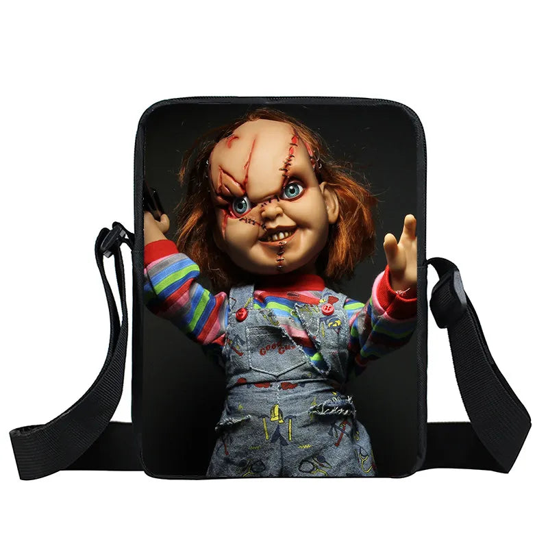 Nightmare Messenger Bag Clown Pattern Book Bag Shoulder Bags for Women