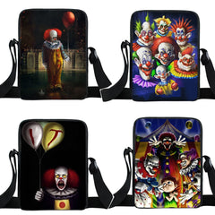 Evil Clown Messenger Bag Women Handbag Small Crossbody Bag Girls Bookbag