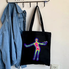 Horror Gothic Casual Dark Canvas Bag Vintage Women Shoulder Bags